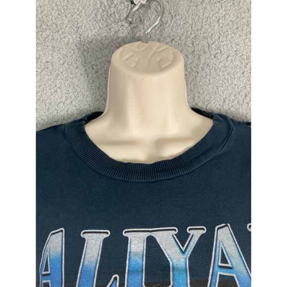 Aaliyah Graphic Tee Women's XL‎ Black Short Sleeve Damaged Top - Picture 6 of 10